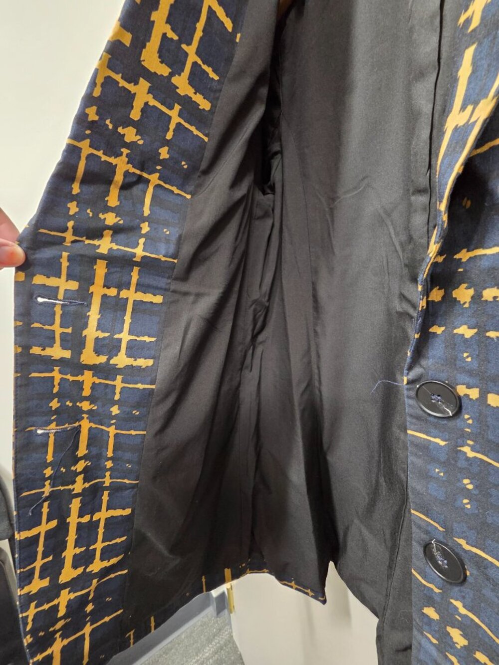 NU Denmark Navy and Gold Print Two Piece Suit - Picture 8 of 14